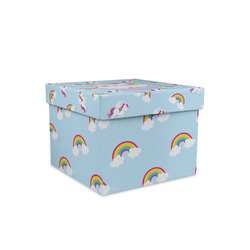 Rainbows and Unicorns Gift Box with Lid - Canvas Wrapped - Small (Personalized)