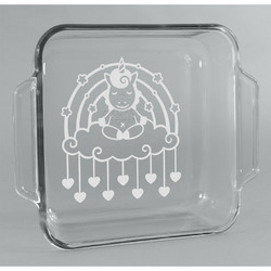 Rainbows and Unicorns Glass Cake Dish - 8in x 8in