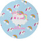 Rainbows and Unicorns Round Glass Cutting Board (Personalized)