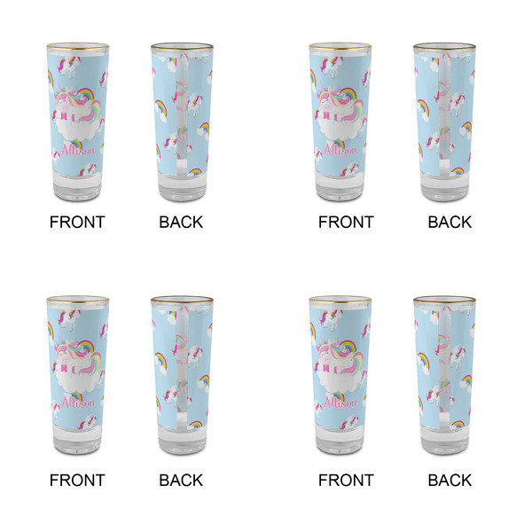 Rainbows and Unicorns Glass Shot Glass - 2 oz - Set of 4 - APPROVAL