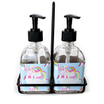 Rainbows and Unicorns Glass Soap & Lotion Bottle Set (Personalized)