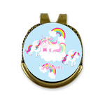 Rainbows and Unicorns Golf Ball Marker - Hat Clip - Gold