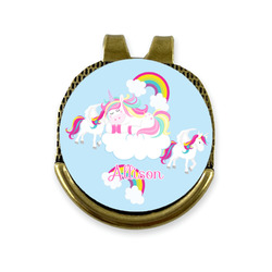 Rainbows and Unicorns Golf Ball Marker - Hat Clip - Gold