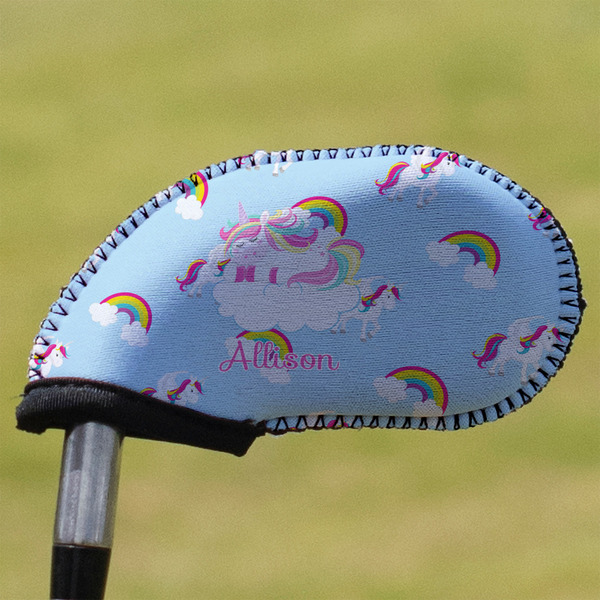 Custom Rainbows and Unicorns Golf Club Iron Cover (Personalized)