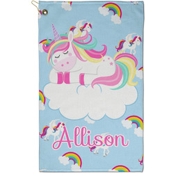 Rainbows and Unicorns Golf Towel - Poly-Cotton Blend - Small w/ Name or Text