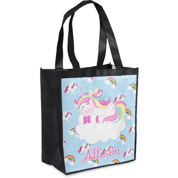 Custom Rainbows and Unicorns Grocery Bag w/ Name or Text