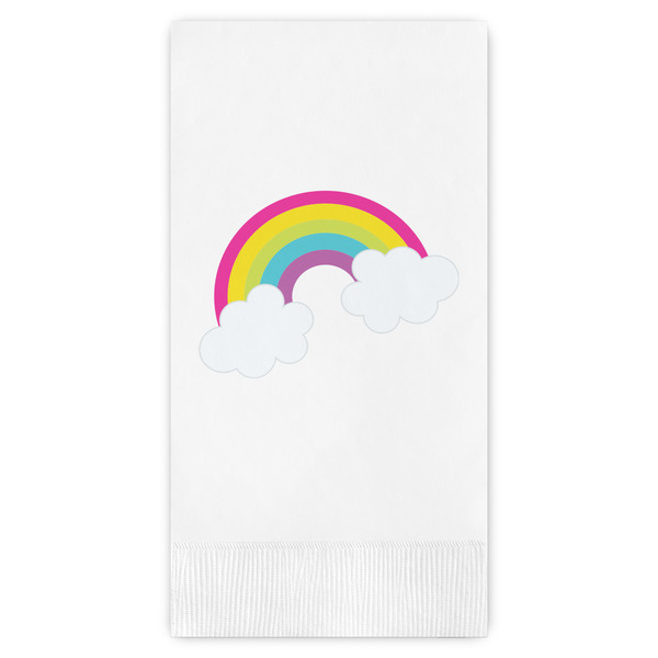 Custom Rainbows and Unicorns Guest Napkins - Full Color - Embossed Edge