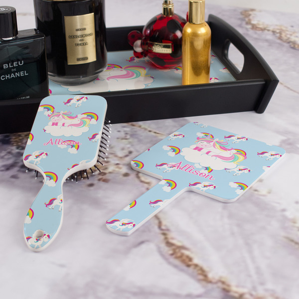 Rainbows and Unicorns Hair Brush and Hand Mirror - Bathroom Scene