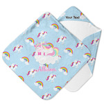 Rainbows and Unicorns Hooded Baby Towel w/ Name or Text