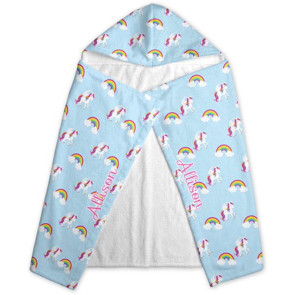Rainbows and Unicorns Hooded Towel - Folded