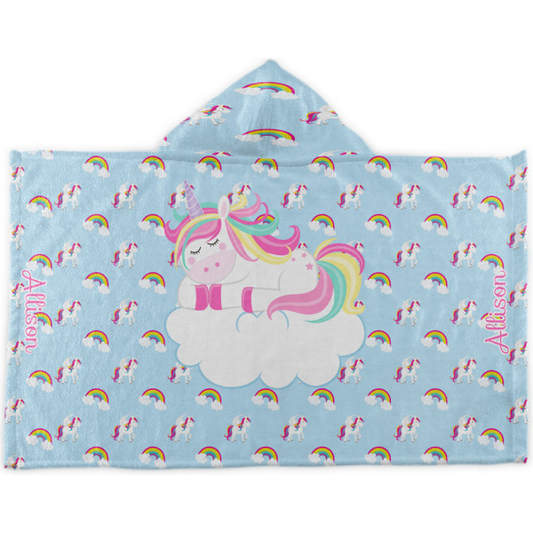 Custom Rainbows and Unicorns Kids Hooded Towel (Personalized)