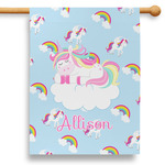 Rainbows and Unicorns 28" House Flag (Personalized)