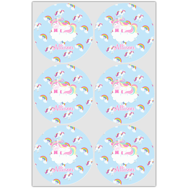 Rainbows and Unicorns Icing Circle - Large - Set of 6