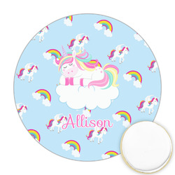 Rainbows and Unicorns Printed Cookie Topper - Round (Personalized)
