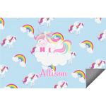 Rainbows and Unicorns Indoor / Outdoor Rug - 4'x6' w/ Name or Text