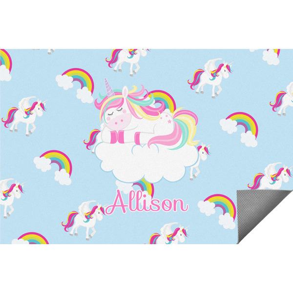 Custom Rainbows and Unicorns Indoor / Outdoor Rug (Personalized)