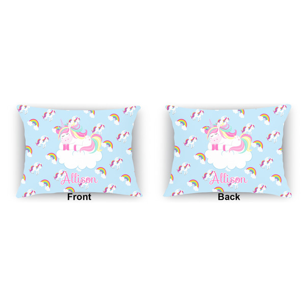 Rainbows and Unicorns Indoor Rectangular Burlap Pillow (Front and Back)