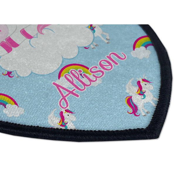 Rainbows and Unicorns Iron on Shield 3 Detail