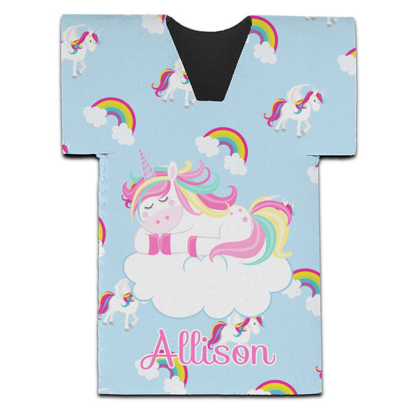 Rainbows and Unicorns Jersey Bottle Cooler - Set of 4 - FRONT (flat)