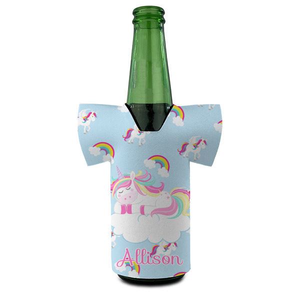 Rainbows and Unicorns Jersey Bottle Cooler - Set of 4 - FRONT (on bottle)
