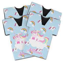 Rainbows and Unicorns Jersey Bottle Cooler - Set of 4 (Personalized)