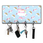 Rainbows and Unicorns Key Hanger w/ 4 Hooks w/ Name or Text