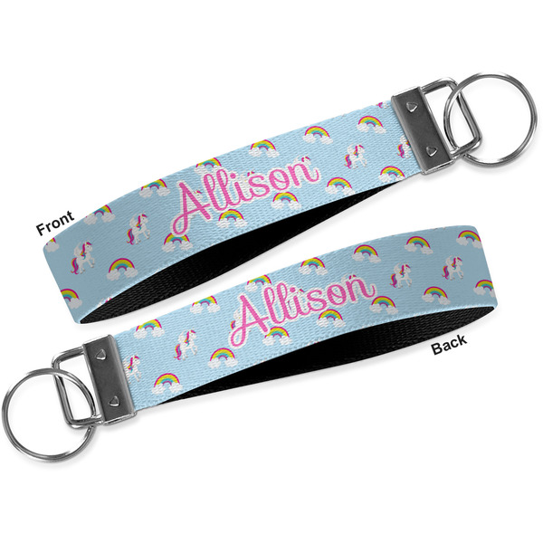 Rainbows and Unicorns Key-chain - Metal and Nylon - Front and Back