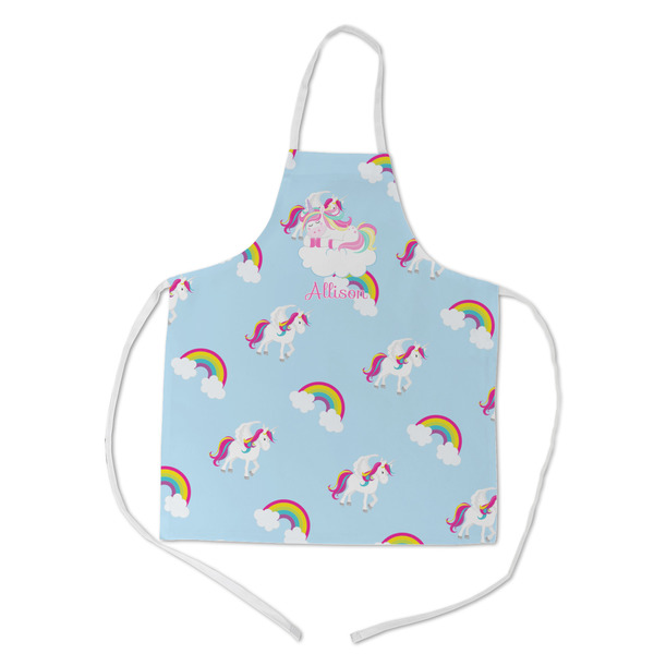 Custom Rainbows and Unicorns Kid's Apron - Medium (Personalized)