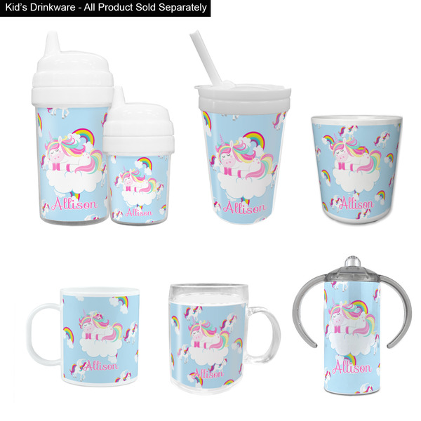 Rainbows and Unicorns Kid's Drinkware - Customized & Personalized