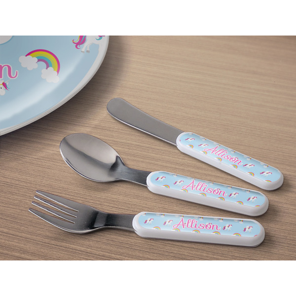 Rainbows and Unicorns Kids Flatware w/ Plate