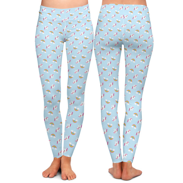 Rainbows and Unicorns Ladies Leggings - Front and Back