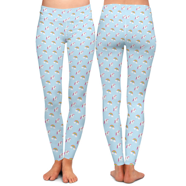 Rainbows and Unicorns Ladies Leggings - Front and Back