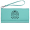 Rainbows and Unicorns Ladies Wallet - Leather - Teal - Front View