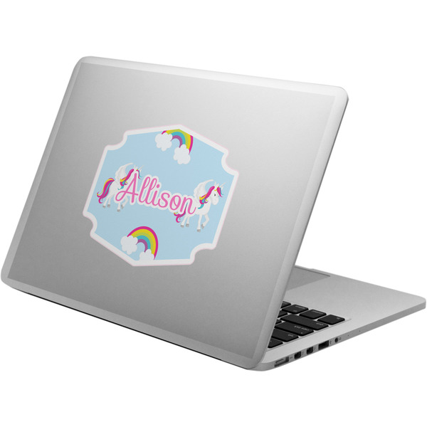 Custom Rainbows and Unicorns Laptop Decal (Personalized)