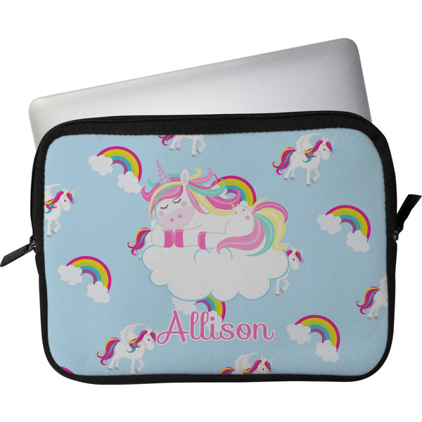 Custom Rainbows and Unicorns Laptop Sleeve / Case - 13" w/ Name or Text