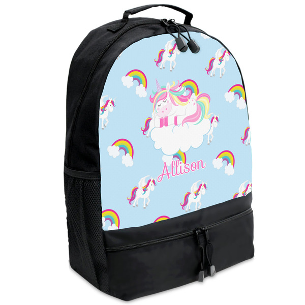 Custom Rainbows and Unicorns Backpacks - Black (Personalized)