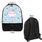 Rainbows and Unicorns Large Backpack - Black - Front & Back View