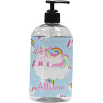 Rainbows and Unicorns Plastic Soap / Lotion Dispenser (16 oz - Large - Black) (Personalized)