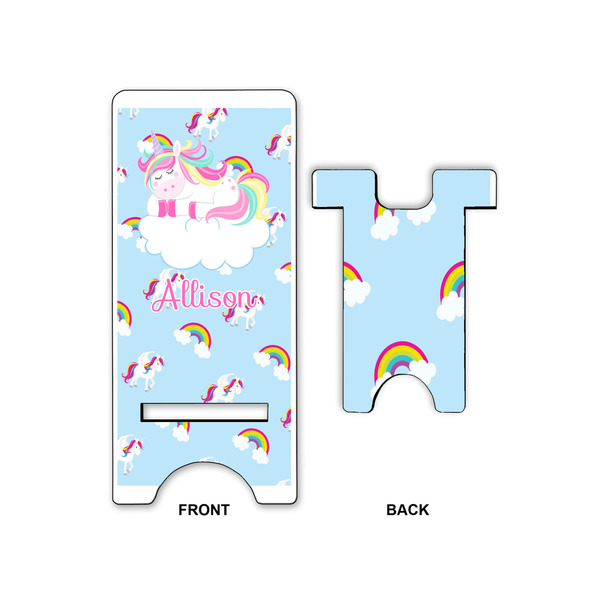 Rainbows and Unicorns Large Phone Stand - Front & Back