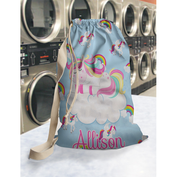 Rainbows and Unicorns Laundry Bag in Laundromat