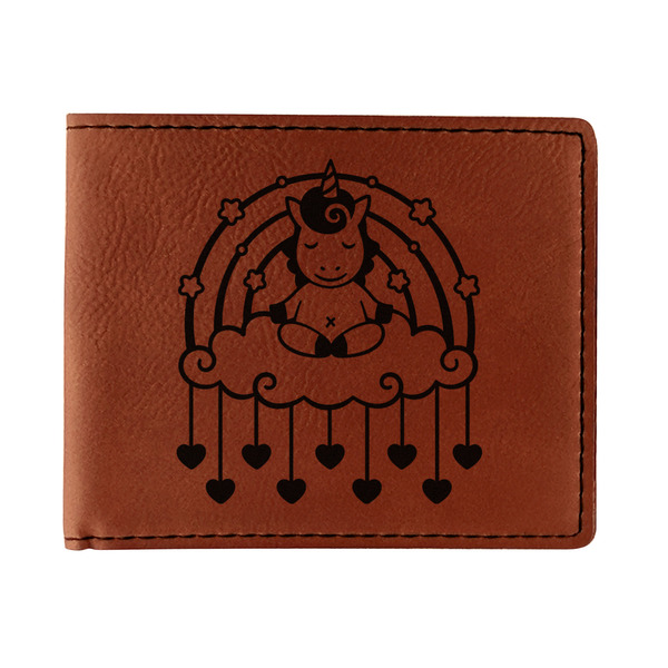 Custom Rainbows and Unicorns Leatherette Bifold Wallet - Single Sided