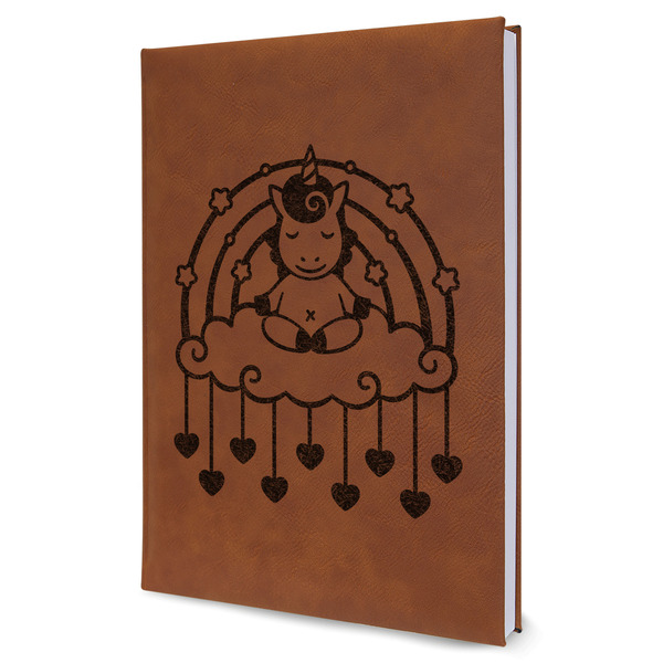 Custom Rainbows and Unicorns Leather Sketchbook - Large - Single Sided