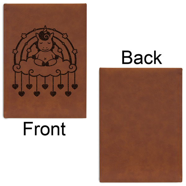 Rainbows and Unicorns Leatherette Journal - Large - Single Sided - Front & Back View