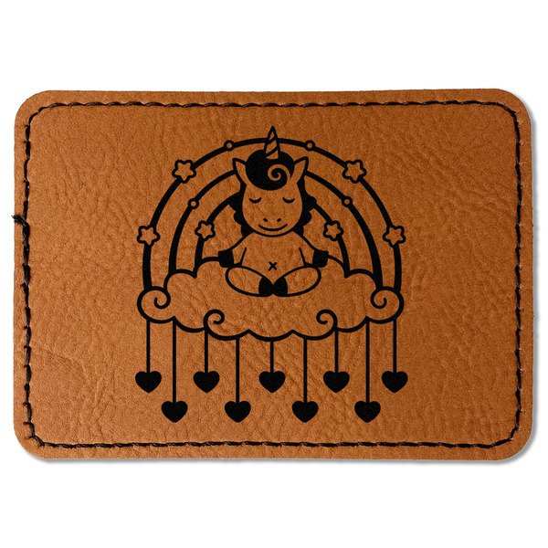 Rainbows and Unicorns Leatherette Patches - Rectangle
