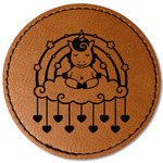 Rainbows and Unicorns Faux Leather Iron On Patch - Round