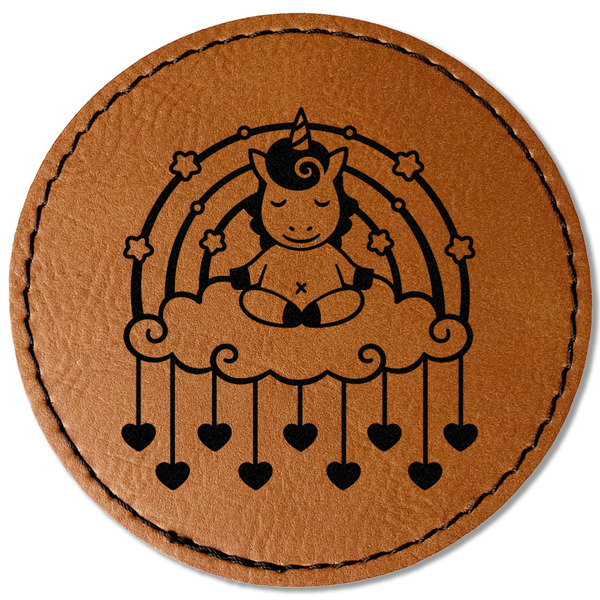 Rainbows and Unicorns Leatherette Patches - Round