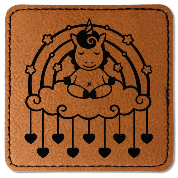 Rainbows and Unicorns Leatherette Patches - Square