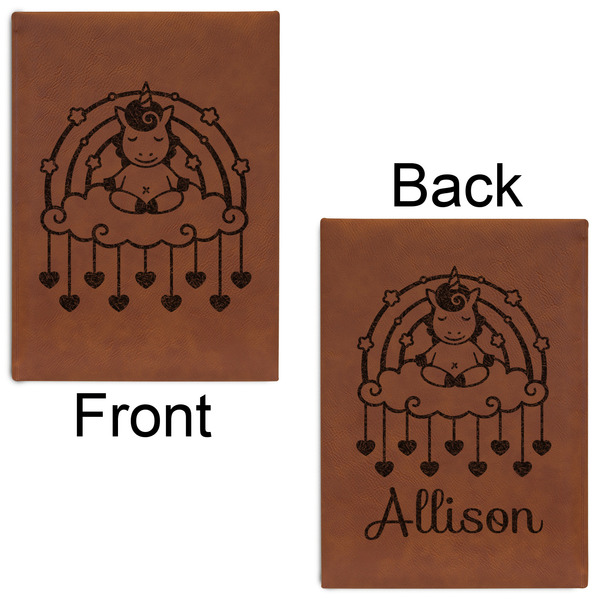 Rainbows and Unicorns Leatherette Sketchbooks - Large - Double Sided - Front & Back View