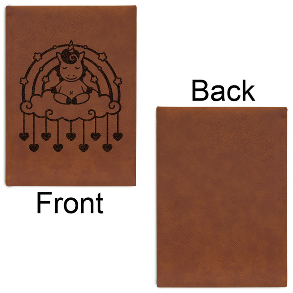 Rainbows and Unicorns Leatherette Sketchbooks - Large - Single Sided - Front & Back View