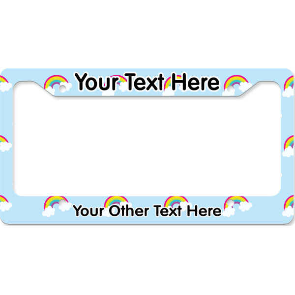 Custom Rainbows and Unicorns License Plate Frame - Style B (Personalized)